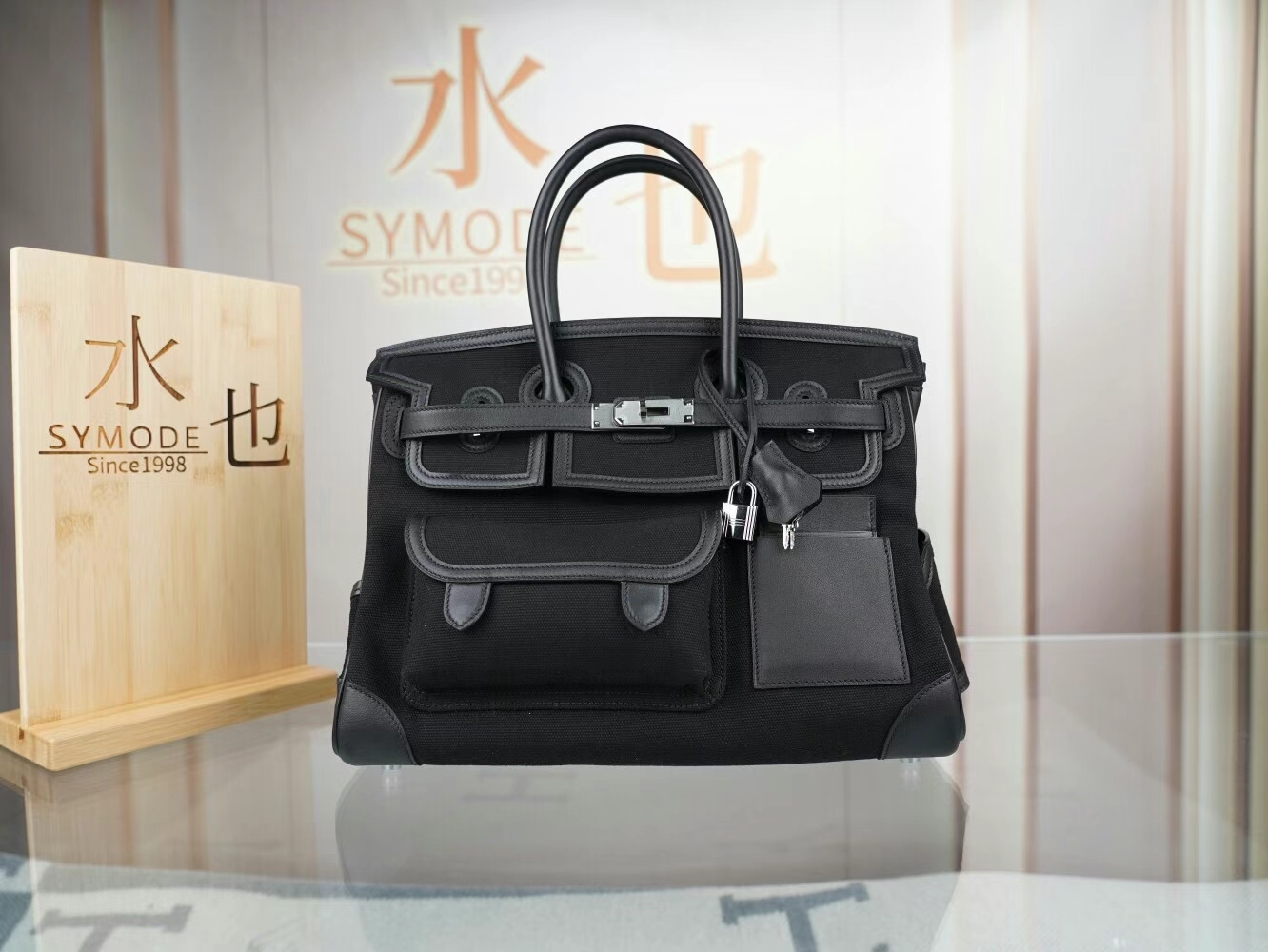 Symode Factory Hermes Birkin Cargo 35CM 89 Noir Toile Goeland Canvas